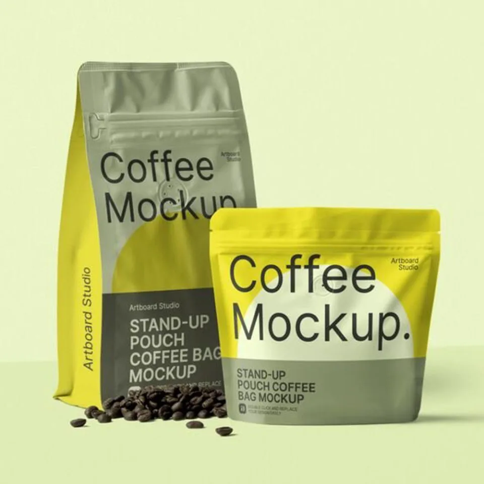 Custom Printed Foil Matt Coffee Bag with Zipper and Valve — side gusset bag, stand up pouch in PET / AL / PE laminate with zipper, degassing valve