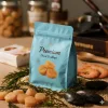 Custom Printed Pet Food Bag with Valve (200 g) — flat bottom bag in PET / PE laminate with degassing valve, view 2
