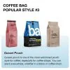 Custom Printed Compostable Coffee Bag with Valve — side gusset bag in PLA / PBAT compostable laminate with degassing valve, view 3