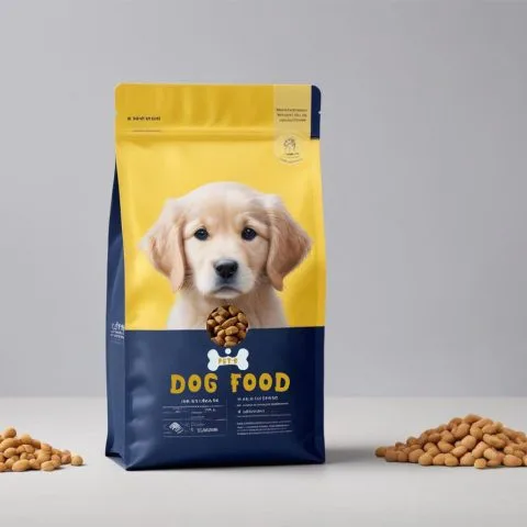Custom Printed Pet Food Bag for Dry Pet Food No. 2 — flat bottom bag in PET / PE laminate