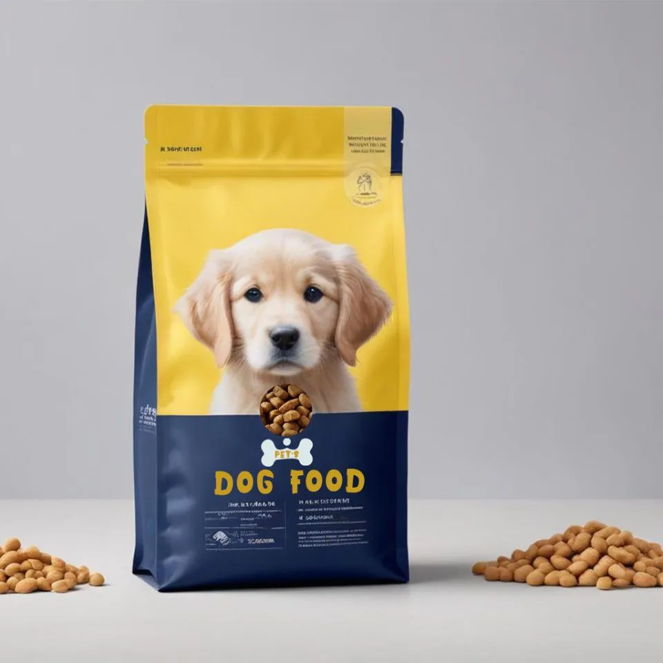 Custom Printed Pet Food Bag for Dry Pet Food No. 2 — flat bottom bag in PET / PE laminate