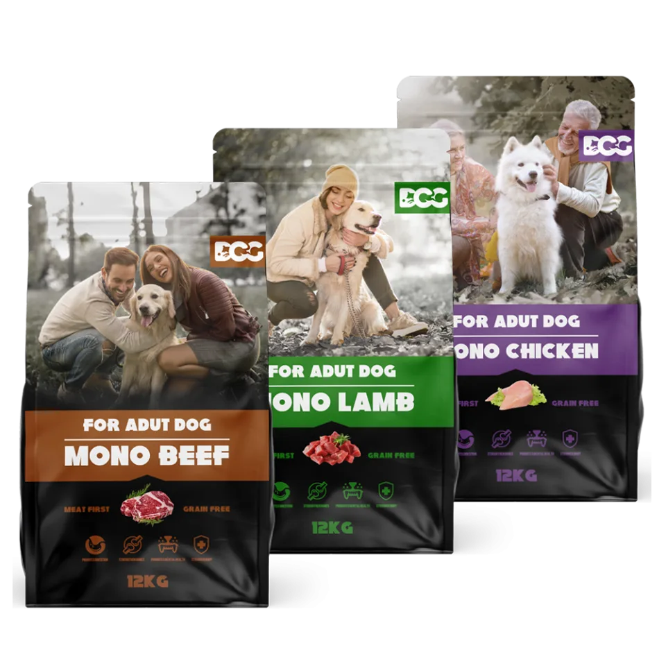 Custom Printed Foil Pet Food Bag for Dry Pet Food No. 2 — three side seal pouch in PET / AL / PE laminate